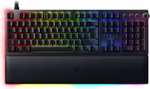 Razer Huntsman V2 Analog Tastatur (mechanisch-optisch, analoger Modus, 4 Multimedia-Tasten & Drehknopf, USB-C & USB-A, RGB)