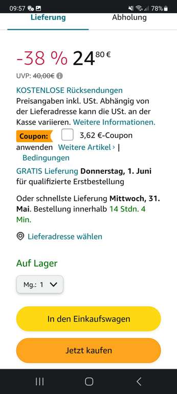 Amazon prime Under Armour Herren Charged Cotton Boxerjock (7, 5 cm) schwarz im 3er pack