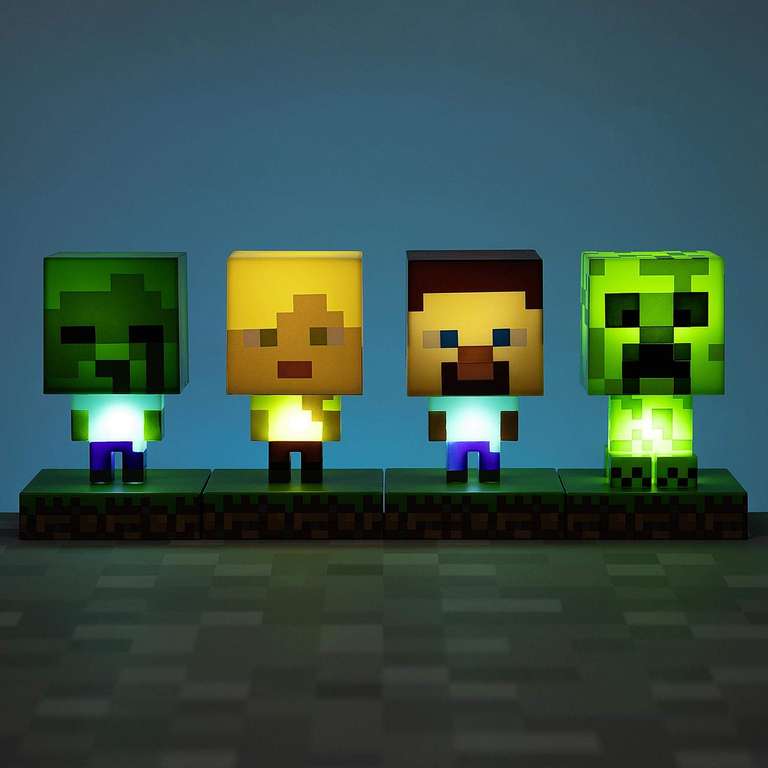 Paladone Minecraft Creeper 3D Icon Light BDP | Offiziell lizenziertes, grünes, pixeliges Nachtlicht (Prime)