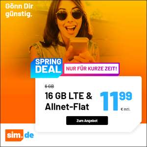 [SIM-Only Drillisch] 16 GB LTE + Allnet + SMS-Flat + VoLTE & WLAN Call für 11,99€ monatlich | 12 GB für 9,99€