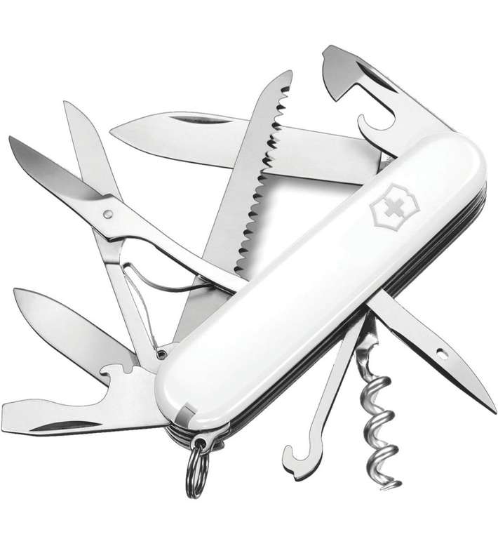 Victorinox Schweizer Taschenmesser Huntsman, Swiss Army Knife, Multitool, 15 Funktionen, Klinge, Korkenzieher, Dosenöffner, PRIME