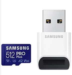 [Amazon] Samsung PRO Plus 512GB microSDXC UHS-I U3 160MB/s Full HD & 4K UHD Speicherkarte inkl. USB-Kartenleser (MB-MD512KB/WW)/ Bestpreis