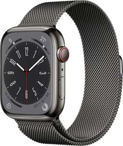 Apple Watch Series 8 (GPS + Cellular) 45mm Edelstahl graphit mit Milanaise-Armband