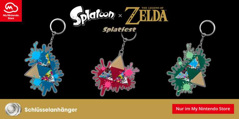 [My Nintendo Store] 3 versch. Schlüsselanhänger : Splatoon x The Legend of Zelda-Splatfest - je 150 Platinpunkte, Versand inkl. ab 24,99€