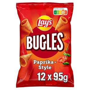 Lay´s Bugles Paprika – Herzhafter Mais-Snack mit Paprika-Geschmack – (12 x 95 g) (0,89€/Tüte) (Prime Spar-Abo)