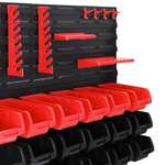 Werkzeugwand Schwarz/Rot 43-tlg. Stapelboxen/Werkzeug Halter (2er Set 52,95€)