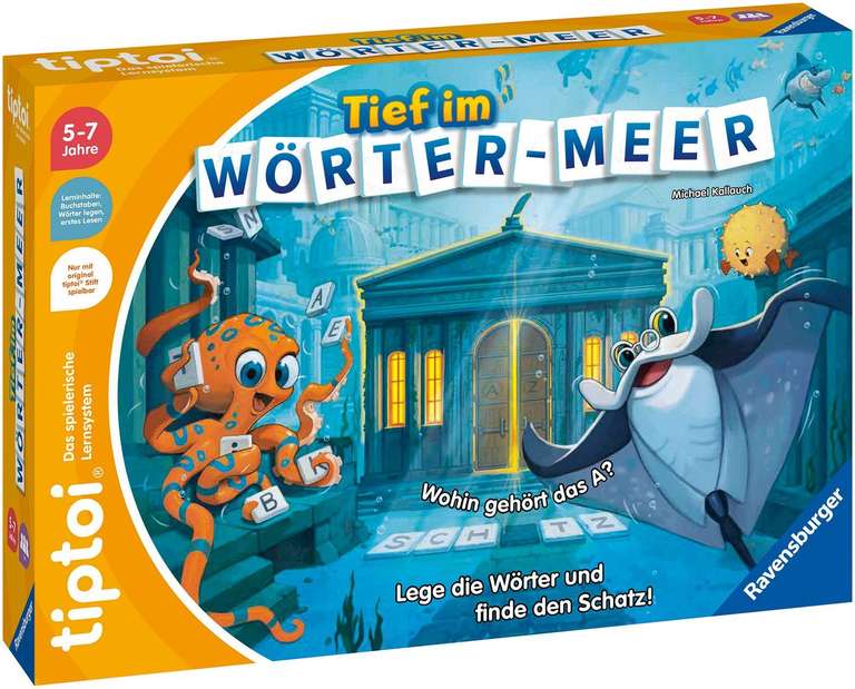 Ravensburger tiptoi 00103 - Tief im Wörter-Meer, Spiel für Kinder von 5-7 Jahren, für 1-4 Spieler [Amazon Prime & Otto up]