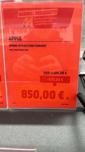 [Lokal MediaMarkt Wiesbaden] Apple iPhone 14 Plus 512GB Starlight