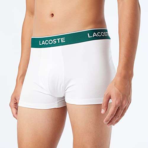 [Prime] 3-Pack Lacoste Boxershorts Trunks | weiß / grün | Größe XS - XL | 95% Baumwolle, 5% Elasthan