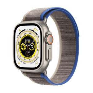 Apple Watch Ultra (GPS + Cellular, 49mm) Smartwatch - Titangehäuse, Trail Loop Blau/Grau - S/M.