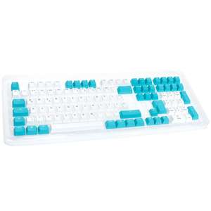 Ducky PBT Keycaps 109 Stück für Full Size Tastatur / 80%/60% ISO DE weiß/blau