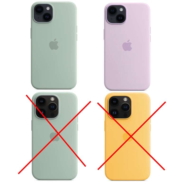 Apple Silikon Case mit MagSafe für iPhone 14 | Mikrofaserinnenseite | iPhone 14: Succulent, Lila