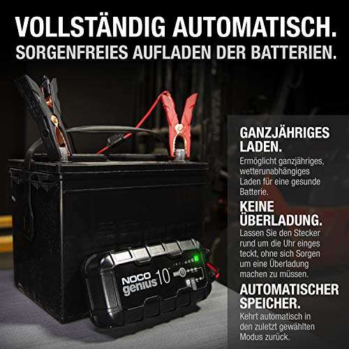 NOCO GENIUS10EU, (5A Ladegerät 71,99€) 10A Ladegerät Autobatterie, 6V/12V KFZ Batterieladegerät für Auto und Motorrad - Prime
