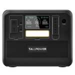 Tallpower V2000 LiFePO4 Powerstation | 1536Wh | 2000W | 3x AC | 2x DC | XT60 | 4x USB-C ( 1x 100W) | 2x USB-A | Solarpanel-Anschluss