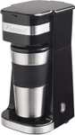 [Amazon Prime] Bestron Kaffeemaschine mit Isolierbecher für gemahlenen Filterkaffee (750 Watt, Edelstahl, 0.42 Liter, Farbe: Schwarz)