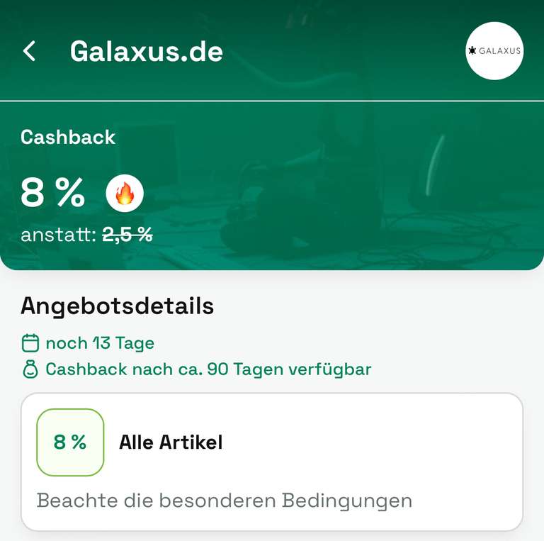 [zave.it] 8% cashback bei Galaxus (iPhone 15 pro effektiv für 1.103,08 €)