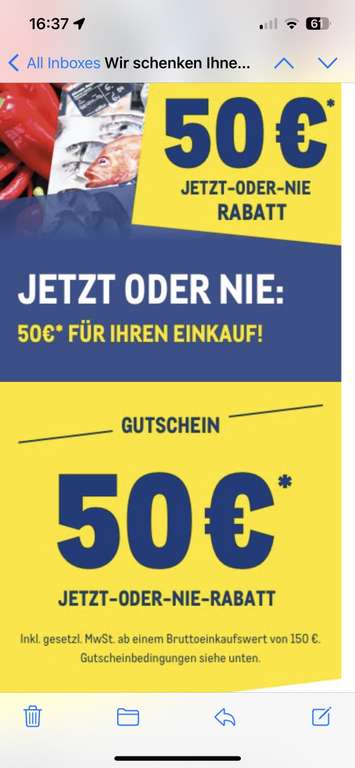 50€ Metro Gutschein ab 150€ Einkaufswert (personalisiert)