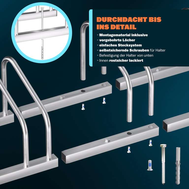 Monzana Fahrradstnder fr 3 Fahrrder  37 cm Radabstand, 30-65 mm,  rostfrei, Lieferung kostenlos bei Amazon - mydealz