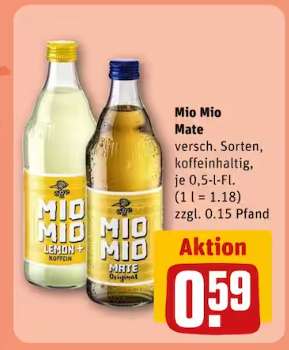 [Rewe] Mio Mio Mate / Cola - 0,5l Flasche - jeweils 0,59€ - regionales Angebot