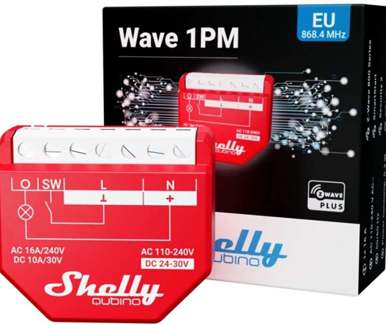 Shelly Wave 1PM, Schaltmodul, Z-Wave für 22,42€ inkl. Versand (Alza)