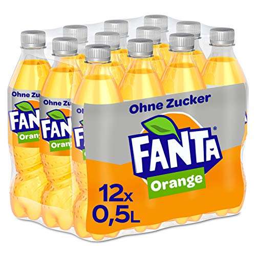 Fanta Zero Orange | 12 x 500 ml | fruchtig-spritzige Limonade - ohne Zucker, zzgl. 3€ Einwegpfand [Prime Spar-Abo]