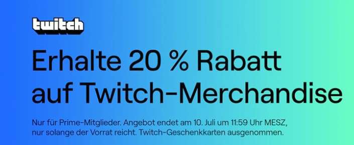 [Prime] 20% auf Twitch-Merchandise