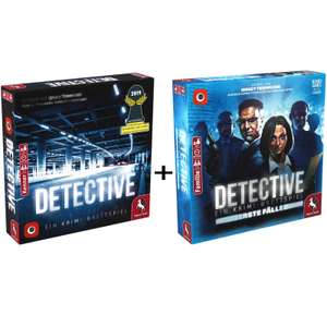 Detective + Detective: Erste Fälle | kooperatives Brettspiel (Rätseln) für 1-5 Personen ab 16/12 Jahren | ca. 90-180 Min. | BGG: 7.7 / 7.0