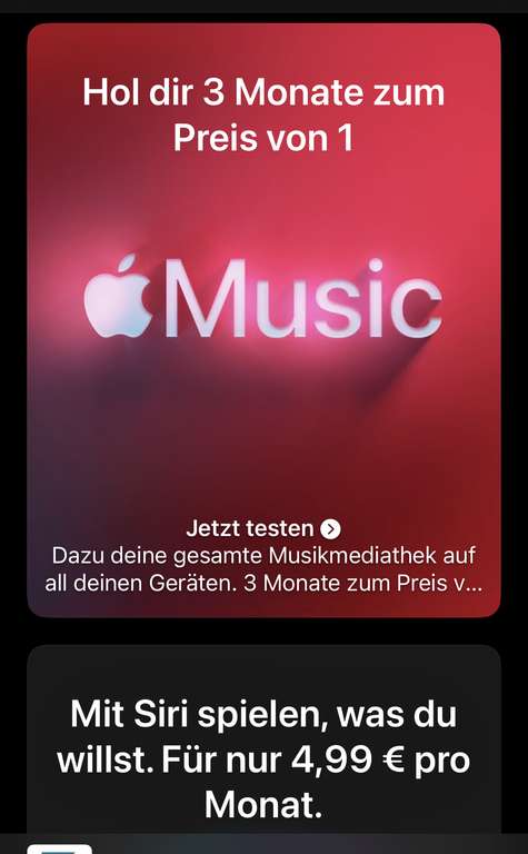 Apple Music vier Monate kostenlos testen 