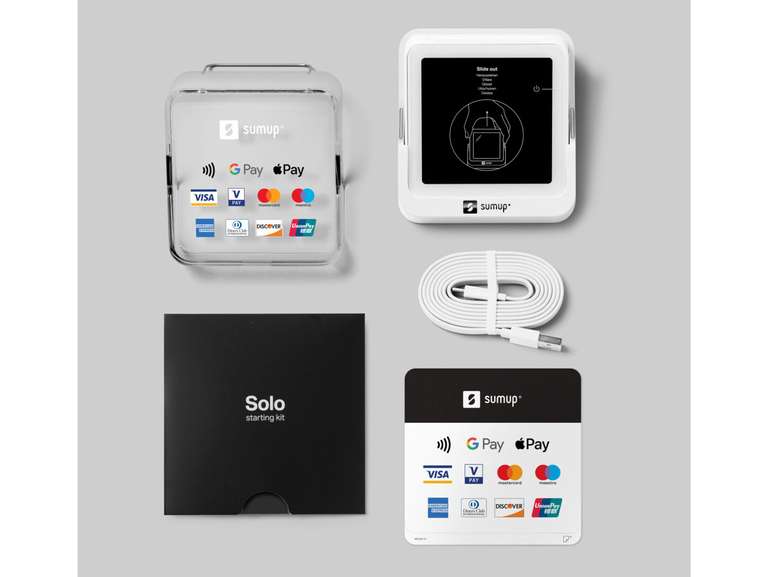 SumUp Solo Kartenterminal mit Touchscreen, WLAN, SIM-Karte, weiß