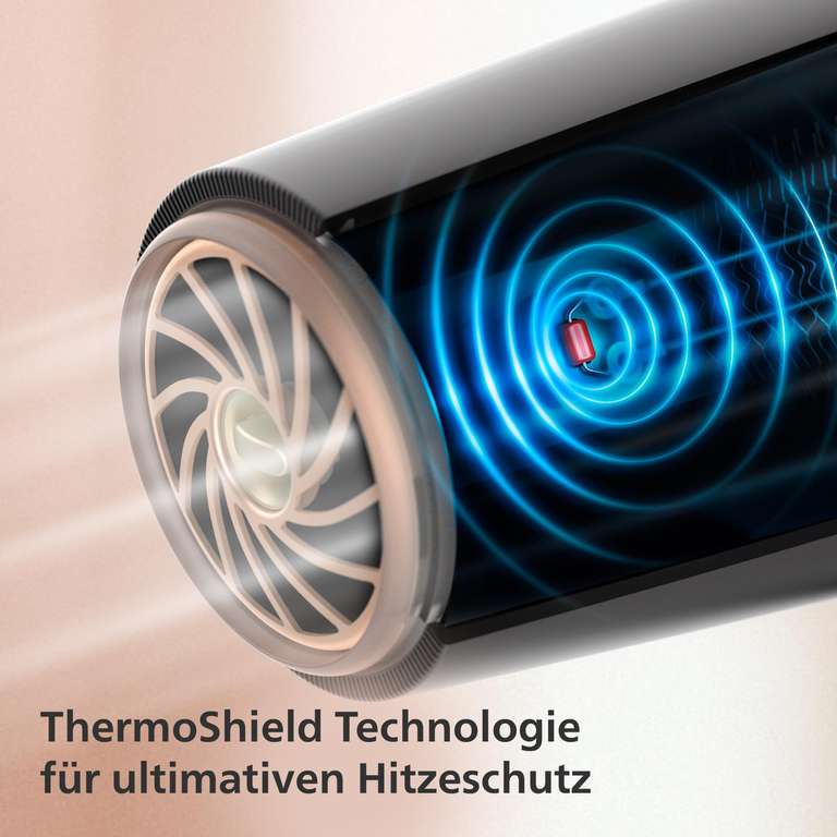 Philips 5000 Series Haartrockner | Föhn mit ThermoShield Technologie, Volumendiffusor, 9 mm & 11 mm Düse (Modell BHD510/20) [Prime]