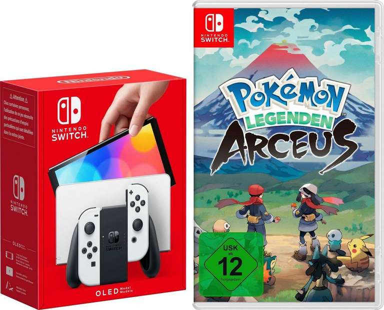 Switch Oled weiß + Pokemon Arceus für effektiv 324,55€ (NK, CoBe, Topcashback)