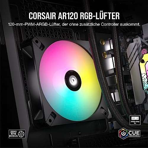 Corsair iCUE AR120 Digital RGB 120mm Lüfter schwarz/weiß 3-Pack für 29,90€ (Amazon Prime)