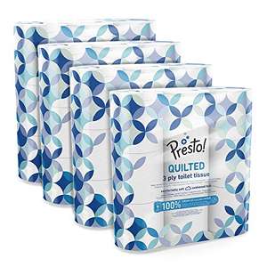 Amazon-Marke: Presto! 3-Lagiges Ohne Duft Toilettenpapier, 36 Rollen 9 Stück (4er-Pack), 200 Blätter pro Rolle