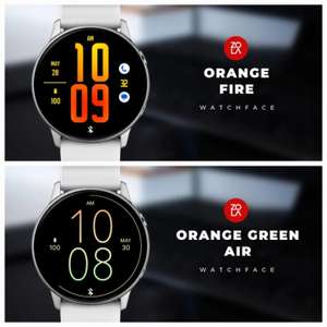 Orange Fire XL Watch Face + Orange Green Air Watch Face [WearOS Watchface][Google Play Store]
