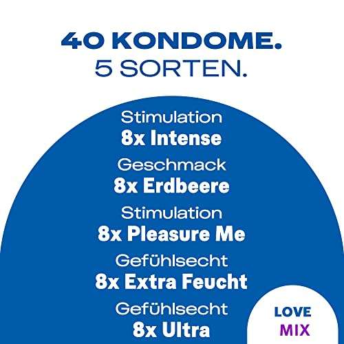 Durex Kondom-Großpackung – Für noch mehr prickelnden Spaß – Mixpack – Probierpaket - JGA – 70er Großpackung (1 x 70 Stück)