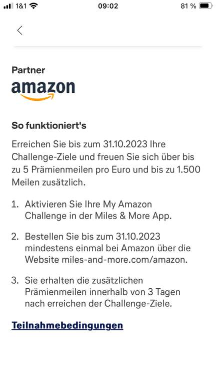 [Miles and More] Amazon Challenge (personalisiert)