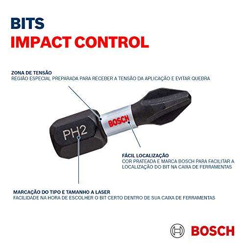 Bosch Professional 8tlg. Schrauber Bit Set Impact Control, PZ/PH Bits, Pick and Click, Zubehör Schlagschrauber Bohrschrauber PRIME