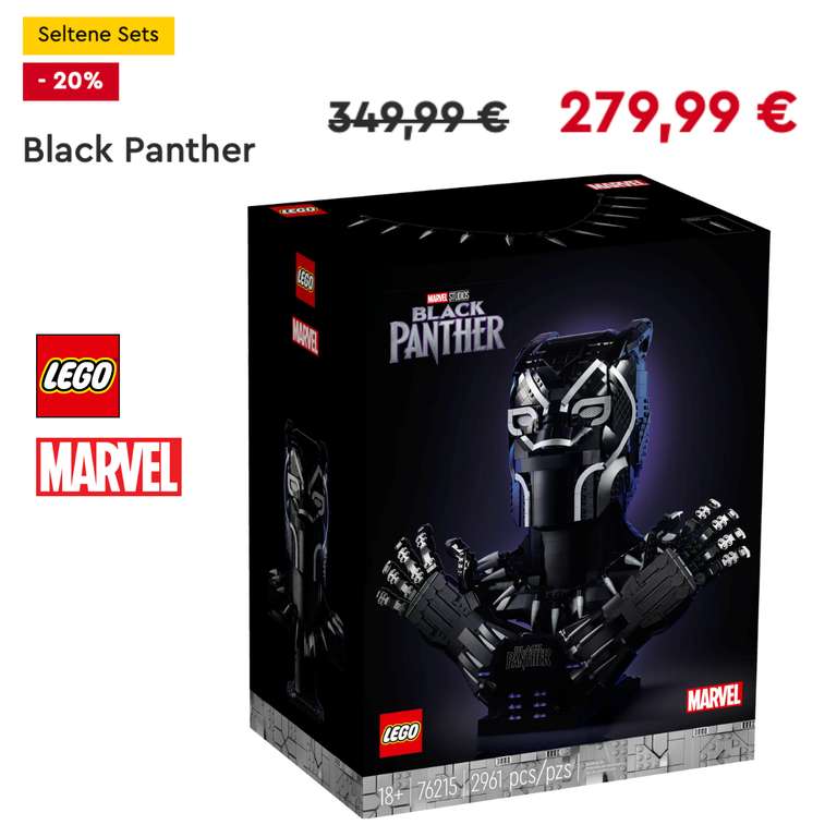 Wakanda für immer! LEGO Marvel Super Heroes 76215 Black Panther seltene Sets zum königlichen Preis!
