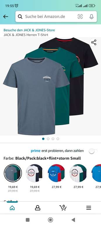 Jack & Jones T-Shirt Prime oder Abholststion S-XL 3er Pack (Prime)