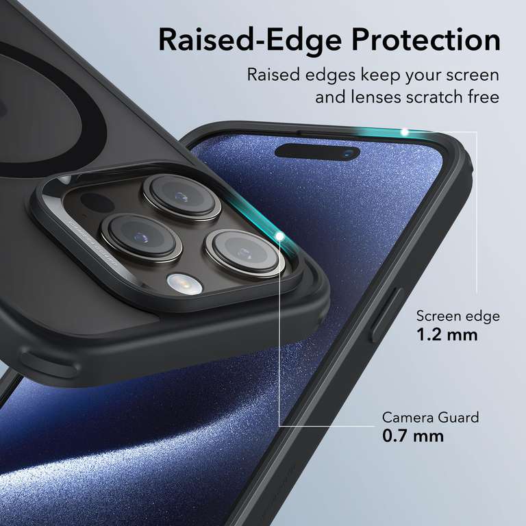 [Prime] ESR Sammeldeal: Verschiedene iPhone 15/Plus/Pro/Pro Max Handyhüllen (MagSafe kompatibel, stoßdämpfend, Display-/ Kameraschutz)