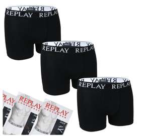 12er Pack REPLAY Herren Retro Boxershorts aus Baumwolle in schwarz | Gr. S - XL (95% Baumwolle / 5% Elastan)