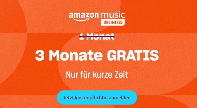 3 Monate Amazon Music Unlimited oder Family inkl. HD GRATIS