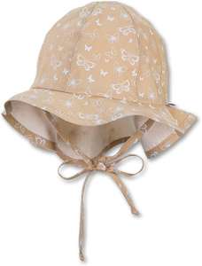 Sterntaler Flapper für Mädchen mit Bindebändchen, Nackenschutz und kleinen Libellen, Gr. 45, Sonnenschutz Hut Mütze