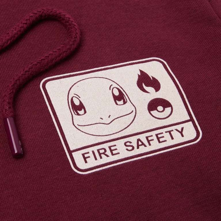Pokémon Woodland Fire Safety Hoodie (XS bis XXL, 80 % Baumwolle & 20 % Polyester, Glumanda-Motiv)