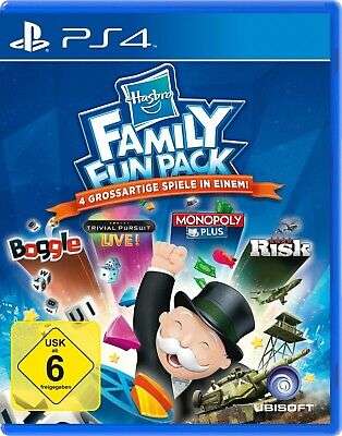Hasbro Family Fun Pack für die PS4 Sony PlayStation 4 - 4 Spiele Boogle - Trivial Pursuit Live! - Monopoly Plus - Risk