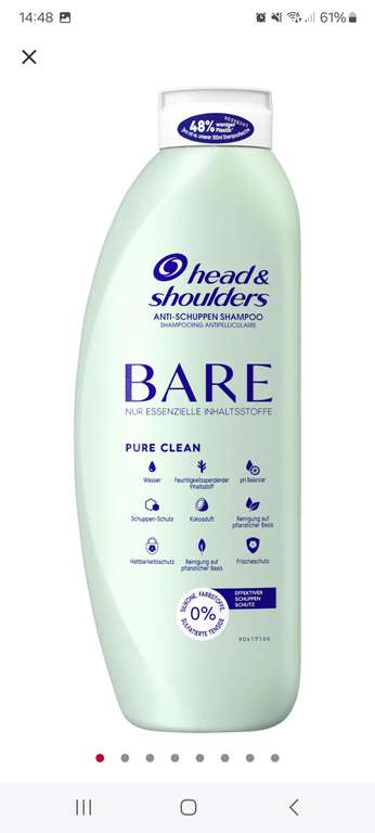 Head&Shoulders Bare Shampoo 400ml im Abverkauf bei Rossmann mit Gutschein kombinierbar [ggf lokal]