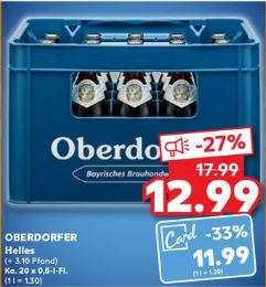Oberdorfer Helles 20x 0,5L für 11,99€ mit Kaufland-Card [Kaufland]