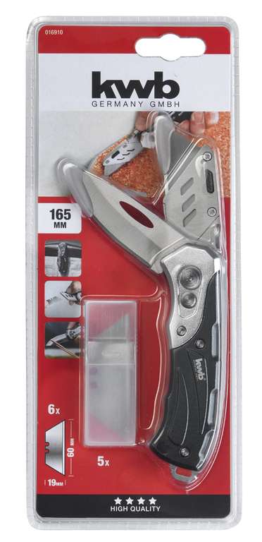 kwb Universal-Messer inkl. Cutter-Messer klappbar und 5 Ersatz Klingen für 9,49€ (Prime)