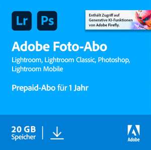 Adobe Foto Abo 20 GB, Lightroom und Photoshop