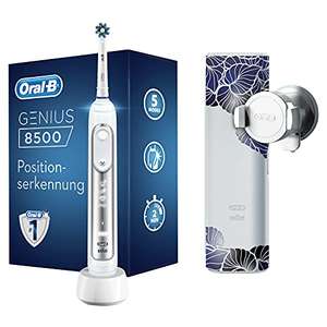 Oral-B Genius 8500 Elektrische Zahnbürste, 5 Putzmodi, Design Edition, silber
